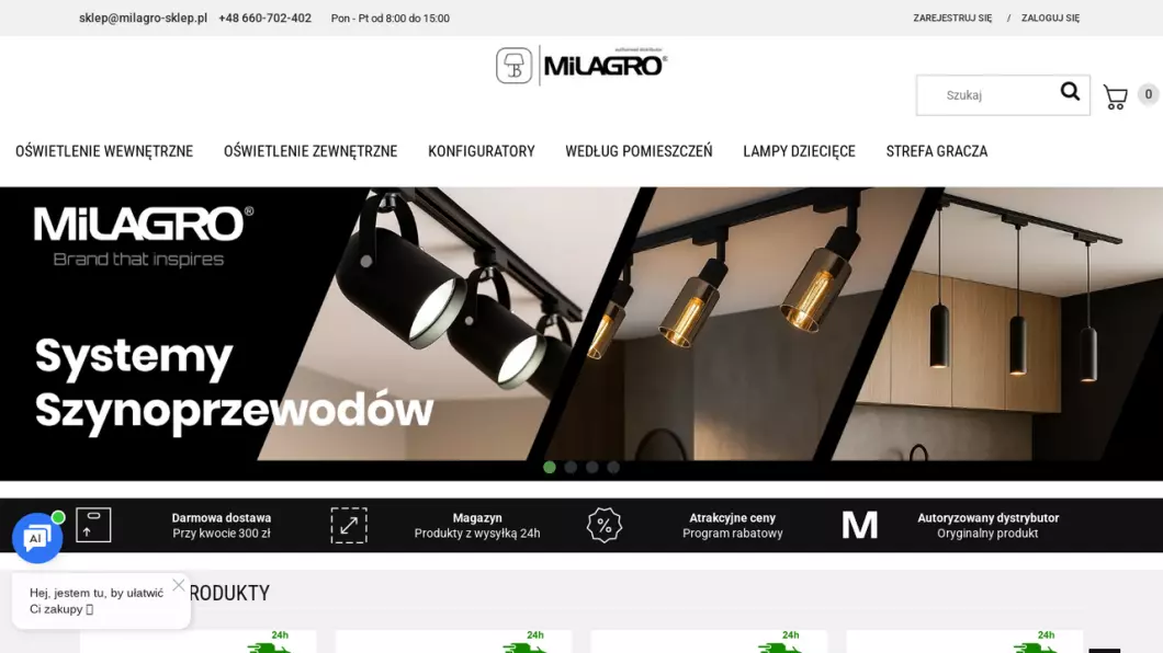 Sklep z oświetleniem Milagro