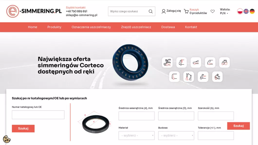 Uszczelniacze, simeringi | Sklep internetowy e-simmering.pl